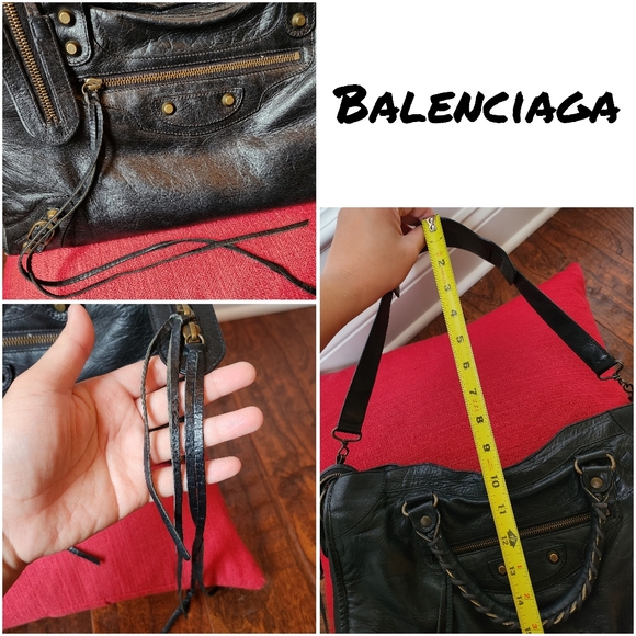 Balenciaga Leather Black Classic Purse Hand Bag Satchel - Picture 14 of 16